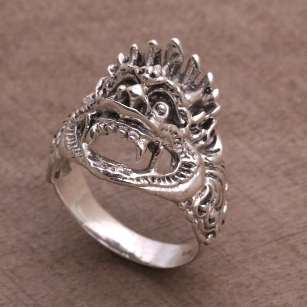 Alternate image for Sterling Silver Cultural Hindu Band Ring from Bali Bhoma