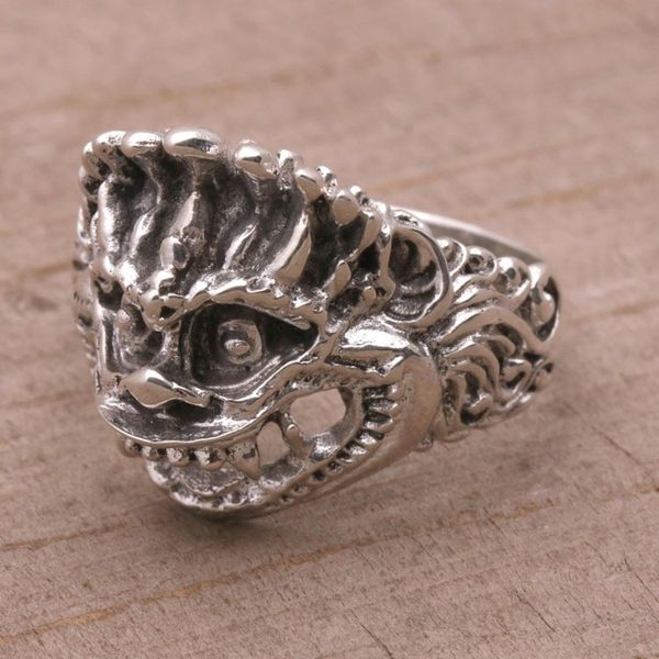 Alternate image for Sterling Silver Cultural Hindu Band Ring from Bali Bhoma