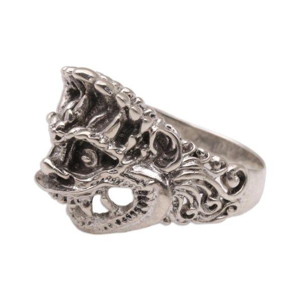 Alternate image for Sterling Silver Cultural Hindu Band Ring from Bali Bhoma