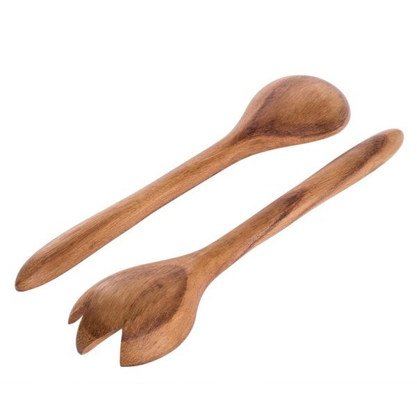 Alternate image for Artisan Crafted Teak Salad Servers Pair Fresh Salad