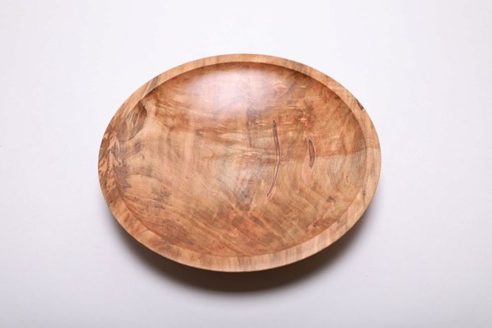 #2155 Quilted Ambrosia Maple Wooden Bowl 12" x 2"
