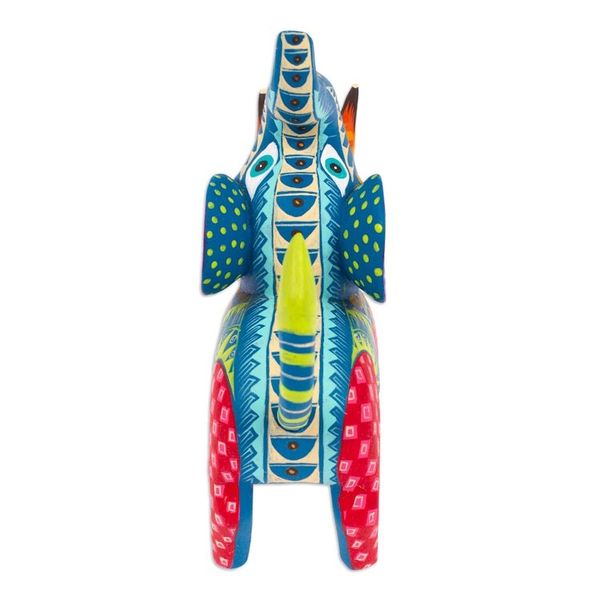 Alternate image for Hand-Painted Mexican Wood Alebrije Elephant Figurine Spectacular Elephant