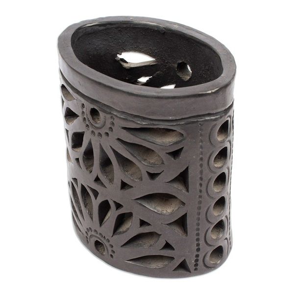 Alternate image for Oaxaca Barro Negro Ceramic Oval Pencil Holder Oaxacan Ellipse