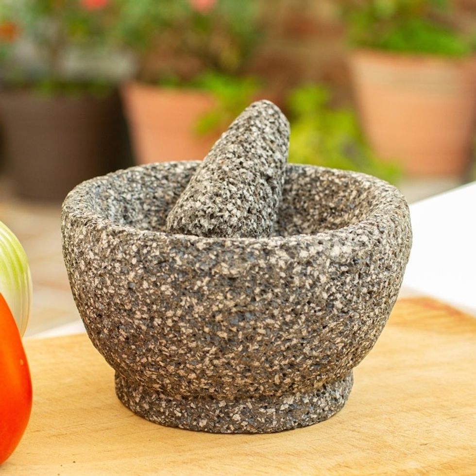 Artisan Hand Crafted Basalt Molcajete and Tejolote 'Tradition'