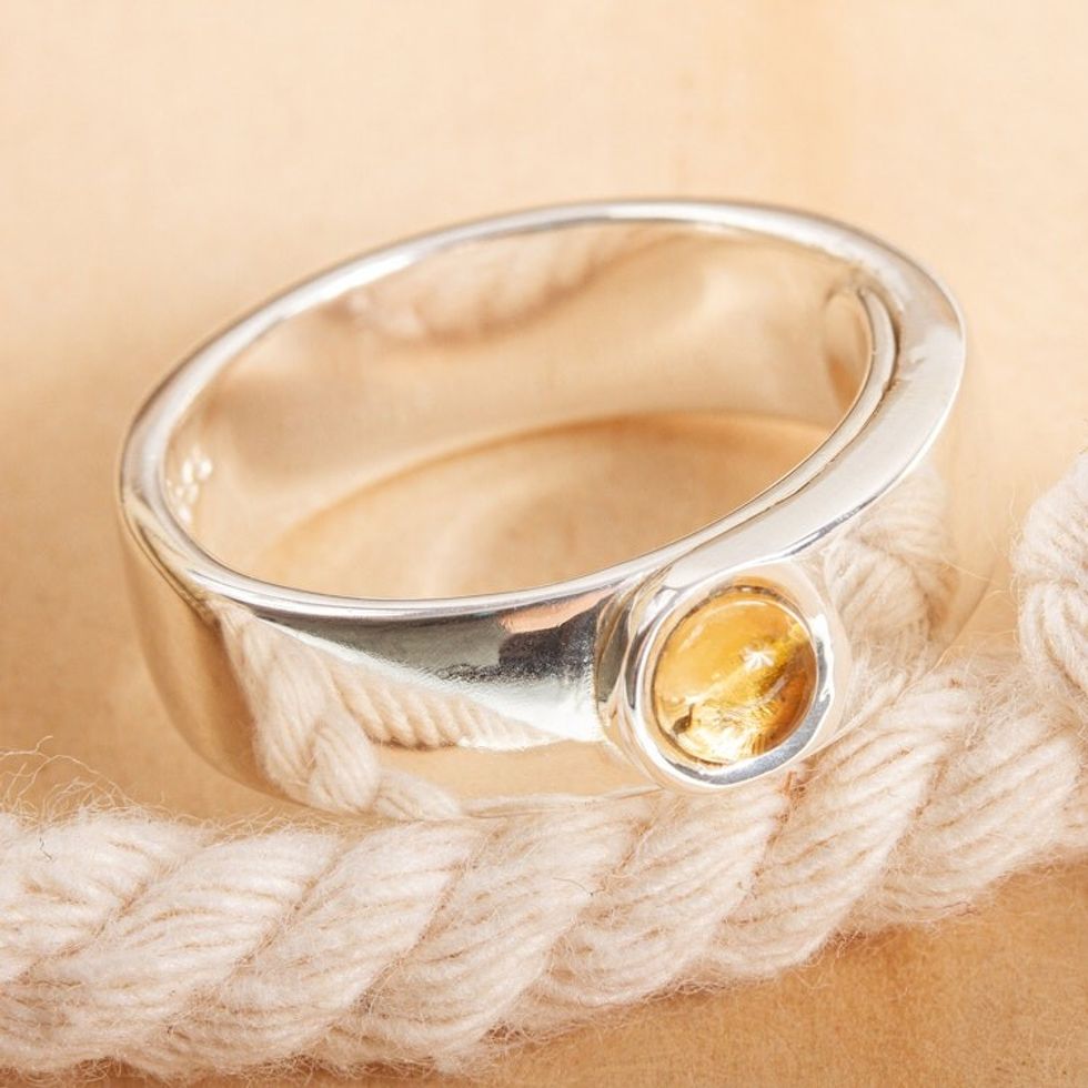 Hand Crafted Citrine Ring 'Focal Point'