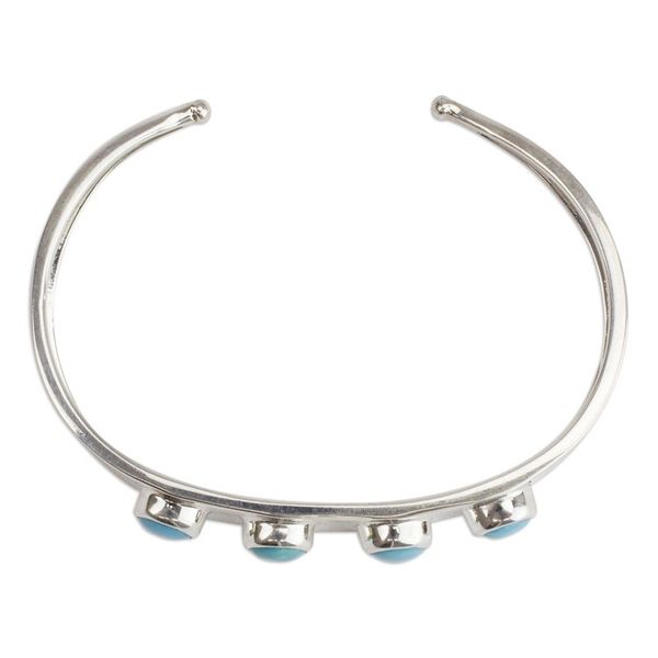 Alternate image for Turquoise Taxco Silver Cuff Bracelet from Mexico Song of the Sky