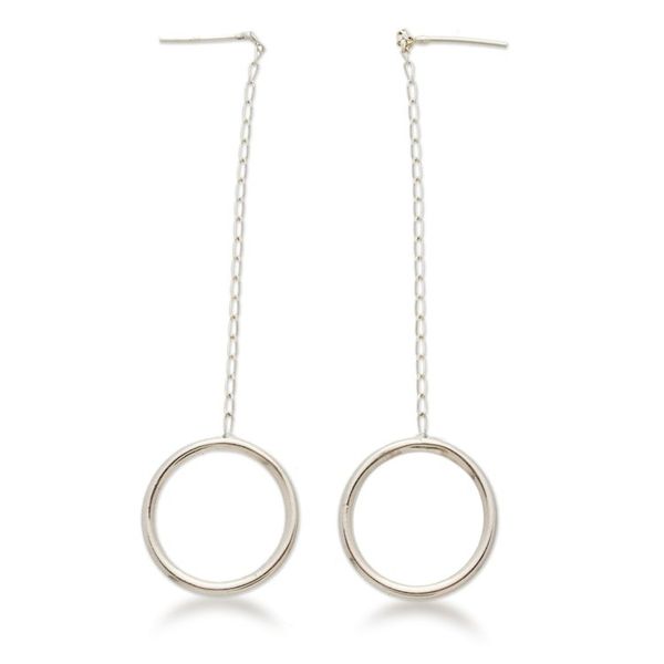 Alternate image for Sterling Silver Dangle Earrings in a High Polish Finish Contemporary Times