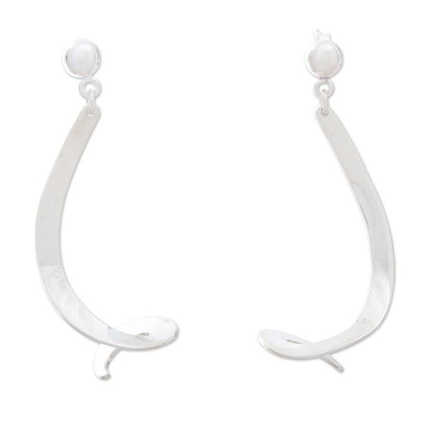 Alternate image for Taxco Sterling Silver Dangle Earrings Squiggle
