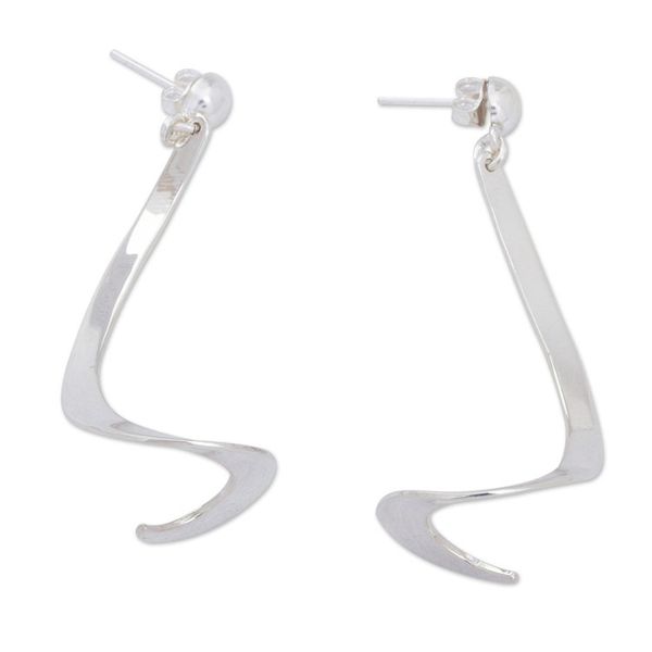 Alternate image for Taxco Sterling Silver Dangle Earrings Squiggle
