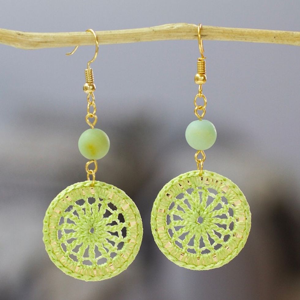 Unique Crocheted Dangle Earrings 'Daphne'