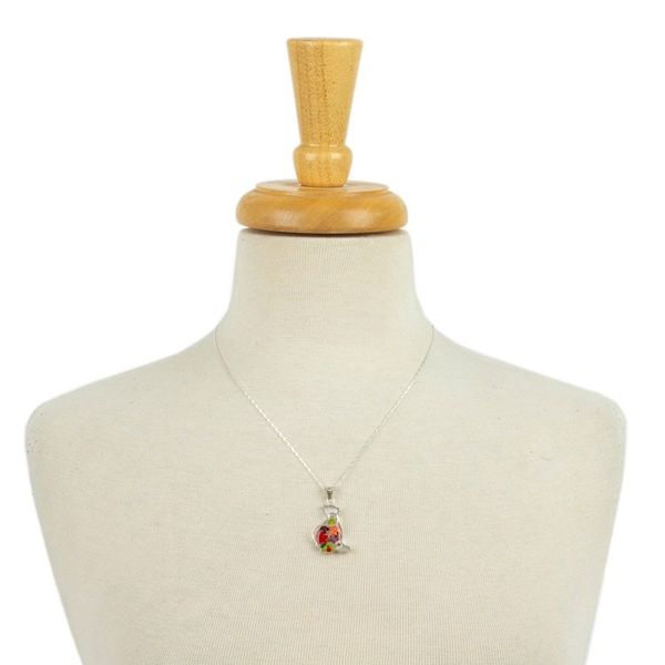 Alternate image for Cat-Themed Natural Flower Sterling Silver Pendant Necklace Feline Spring
