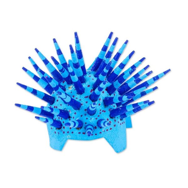 Alternate image for Hand-Painted Wood Alebrije Porcupine Figurine in Blue Cute Porcupine in Sky Blue