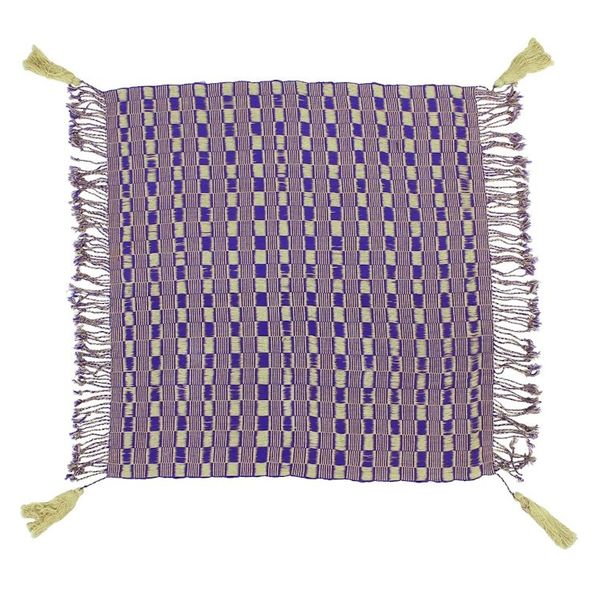 Alternate image for Purple and Beige Handwoven Fringed Scarf with Tassels Subtle Movement in Purple