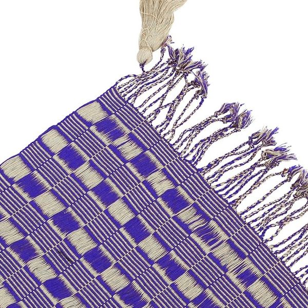 Alternate image for Purple and Beige Handwoven Fringed Scarf with Tassels Subtle Movement in Purple