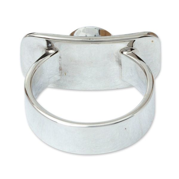 Alternate image for Cultured Pearl Cocktail Ring in 950 Silver from Taxco Lunar Light