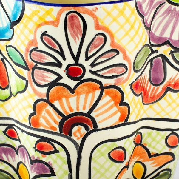 Alternate image for Multicolored Three-Sectioned Silverware Holder from Mexico Yellow Colonial Cutlery