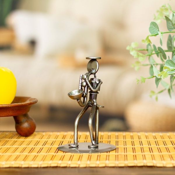 Alternate image for Recycled Car Part Saxophonist Sculpture Rustic Saxophonist