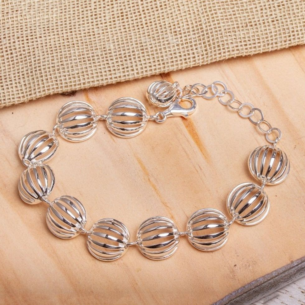 Sterling silver link bracelet 'Taxco Trends'