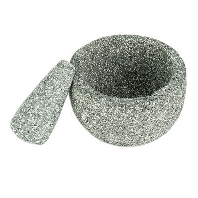 Alternate image for Unique Volcanic Basalt Stone Molcajete Serving Up Tradition