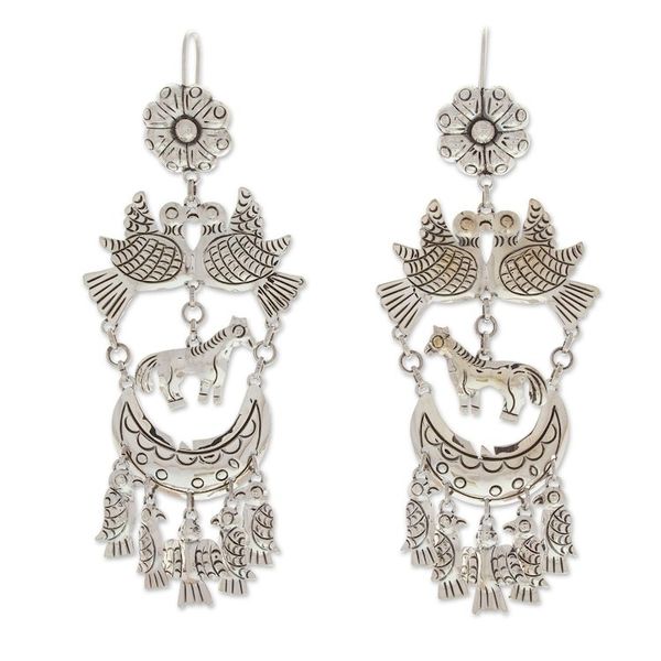 Alternate image for Traditional Taxco Sterling Silver Chandelier Earrings My Paradise