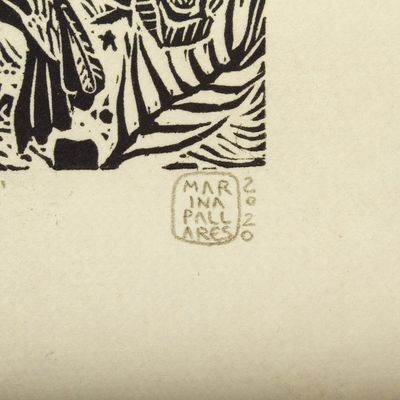 Alternate image for Small Limited Edition Hummingbird Block Print Hummingbird