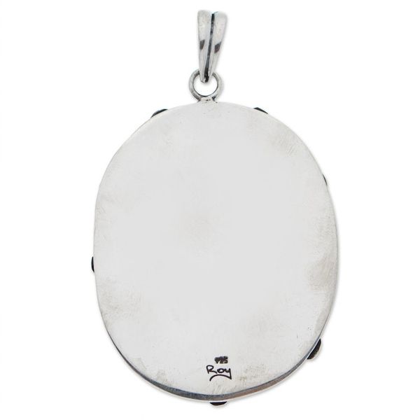 Alternate image for Our Lady of Guadalupe Themed Taxco Sterling Silver Pendant Our Lady of Guadalupe