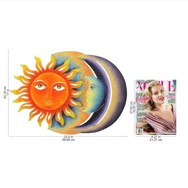 Alternate image for Colorful Steel Sun and Moon Eclipse Wall Art Sculpture Festive Eclipse