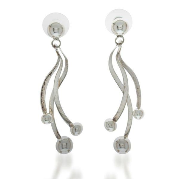 Alternate image for Modern Futuristic Taxco Silver Drop Earrings from Mexico Futuristic Vibes