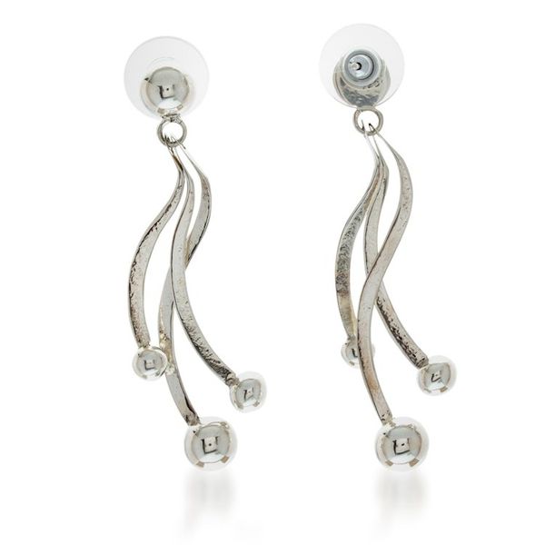 Alternate image for Modern Futuristic Taxco Silver Drop Earrings from Mexico Futuristic Vibes
