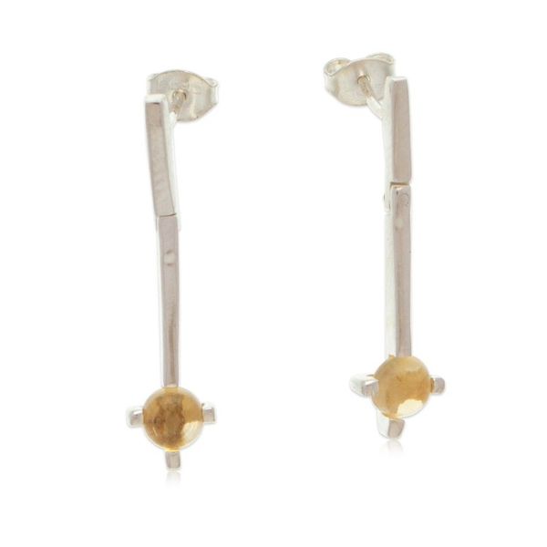Alternate image for Artisan-Made Citrine and Sterling Silver Dangle Earrings Joyous Future