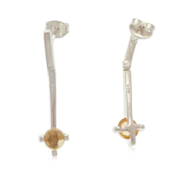 Alternate image for Artisan-Made Citrine and Sterling Silver Dangle Earrings Joyous Future