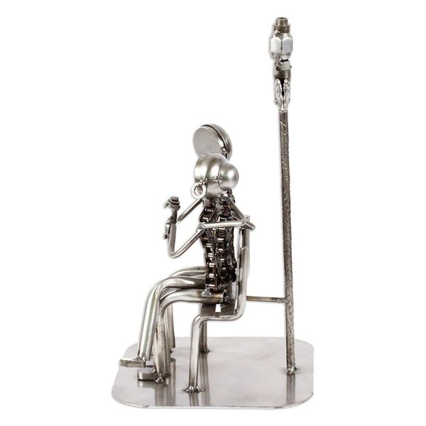 Alternate image for Artisan Crafted Romantic Recycled Metal Sculpture Rustic Lovers