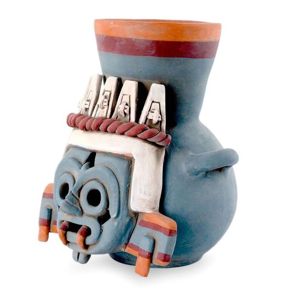 Alternate image for Handcrafted Archaeological Ceramic Aztec Sculpture God of Rain and Lightning