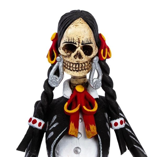 Alternate image for Handcrafted Day of the Dead Ceramic Skeleton Sculpture Mariachi Catrina