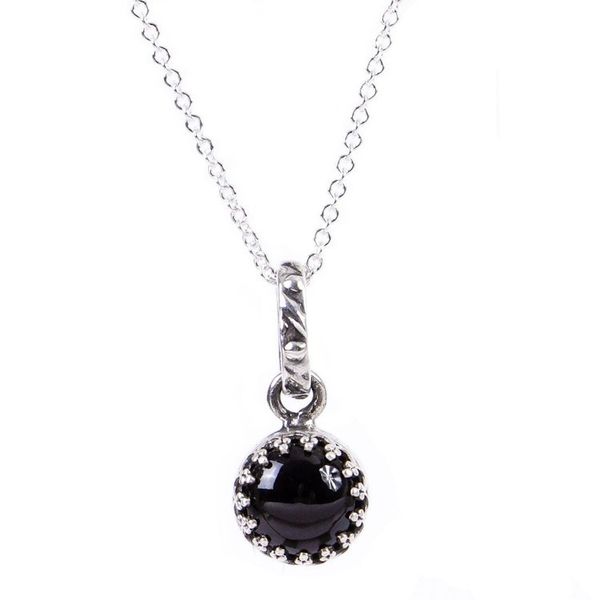 Alternate image for Taxco Silver Necklace with Obsidian Pendant from Mexico Night Elegance