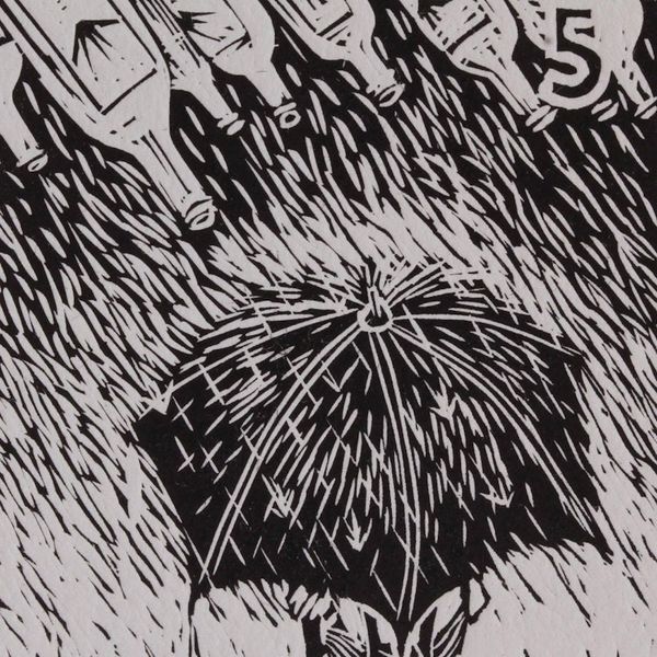 Alternate image for Unique Mexico Folk Art Theme Signed Limited Edition Etching The Umbrella Tequila Lotto