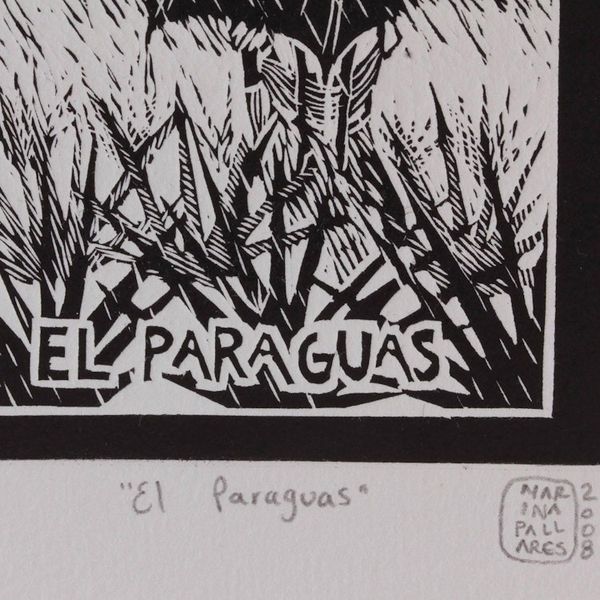 Alternate image for Unique Mexico Folk Art Theme Signed Limited Edition Etching The Umbrella Tequila Lotto