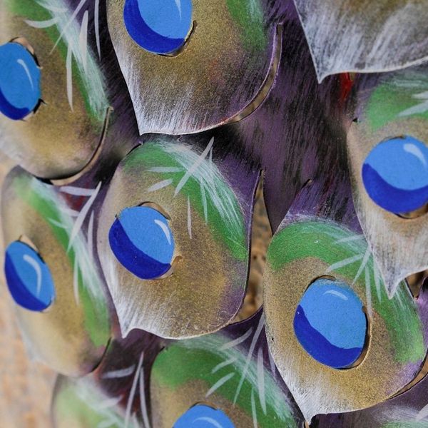 Alternate image for Steel Wall Sculpture of a Peacock from Mexico Sunset Peacock
