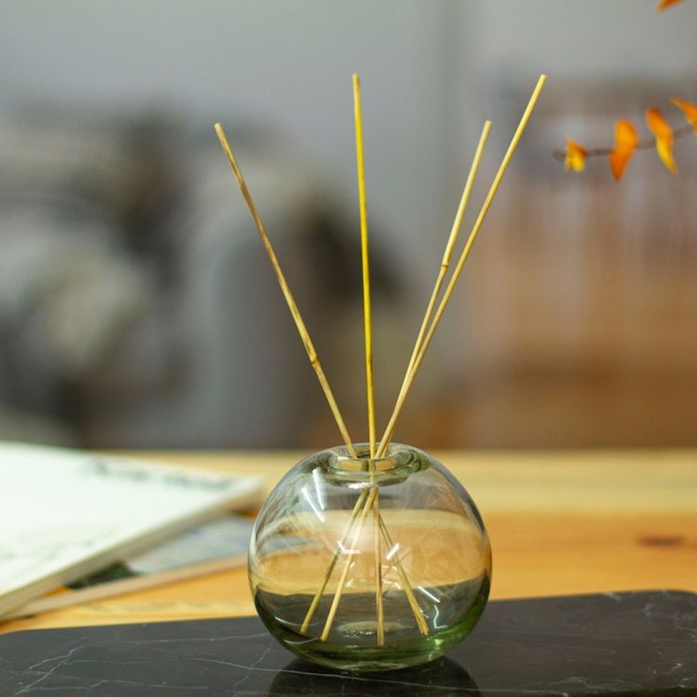 Avant-Garde Handblown Sphere Recycled Glass Incense Diffuser 'Essential Sphere'