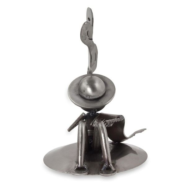 Alternate image for Mexican Handcrafted Rustic Sculpture from Recycled Metal Rustic Relaxation