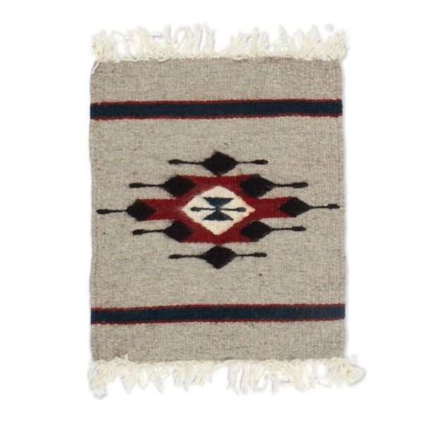 Alternate image for Artisan-Made Zapotec Diamond-Patterned Wool Area Rug 1x1 Diamond of Heritage