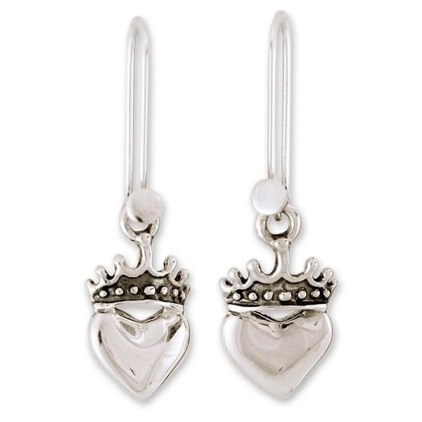 Alternate image for Taxco Sterling Silver Dangle Earrings Love Coronation