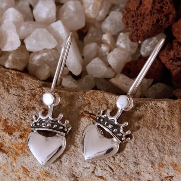 Alternate image for Taxco Sterling Silver Dangle Earrings Love Coronation