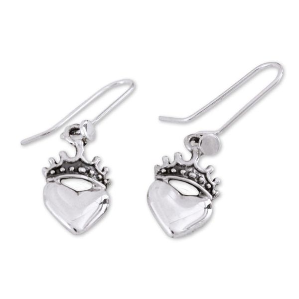 Alternate image for Taxco Sterling Silver Dangle Earrings Love Coronation