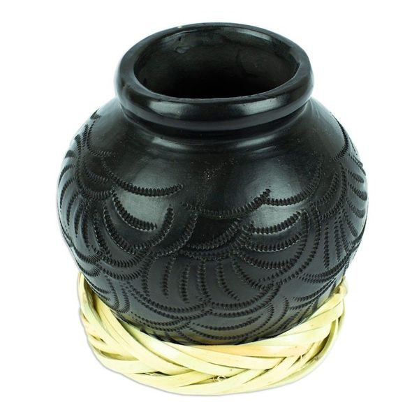 Alternate image for Barro Negro Black Ceramic Decorative Mini Vase Exquisite Black