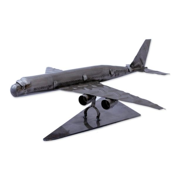 Alternate image for Recycled Metal Auto Part Jet Sculpture from Mexico Airline