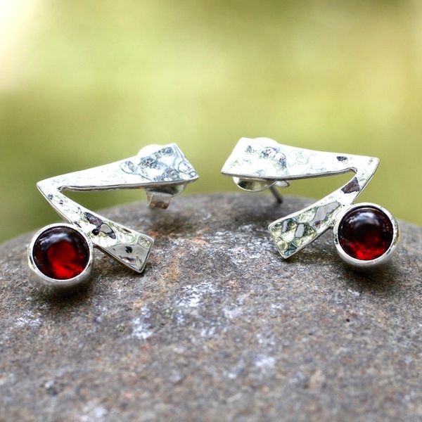 Alternate image for Garnet button earrings Life Script