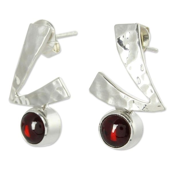 Alternate image for Garnet button earrings Life Script