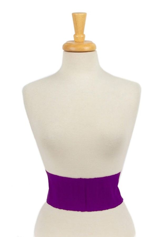 Alternate image for Handloomed 100 Cotton Obi Wrap Belt in an Aubergine Hue Aubergine Status