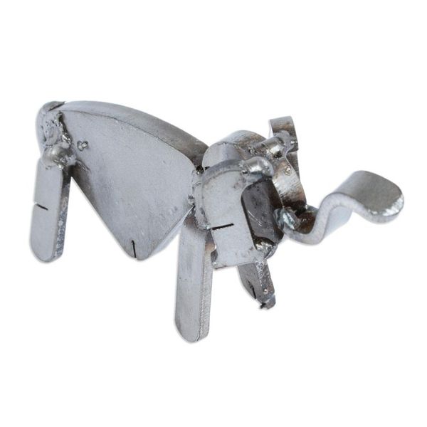 Alternate image for Recycled Auto Parts Elephant Figurine Handmade in Mexico Microelephant
